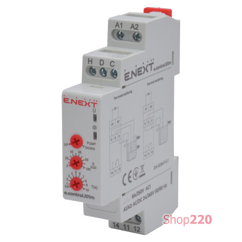 Реле контроля уровня жидкости, 8А, e.control.l01m ENEXT