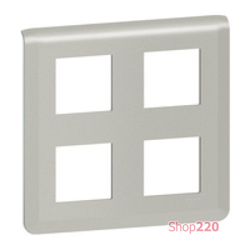 Рамка 2х2 поста, алюминий, Mosaic New Legrand 079338L
