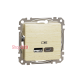 Розетка USB тип A+C 2,4A, береза, Sedna Design SDD180402