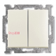Выключатель 2-клавишный, слоновая кость, ABB 2006/5 UC-92-507 Basic 55