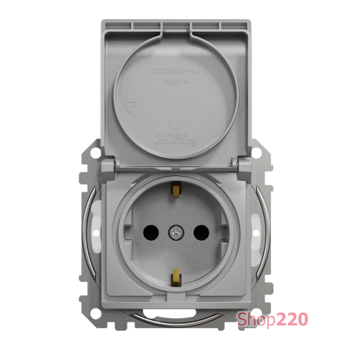 Розетка влагозащищенная IP44, алюминий, Sedna Design SDD213024