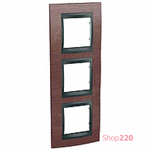 Рамка 3 поста, табак, вертикальная Unica MGU66.006V.2M4 Schneider