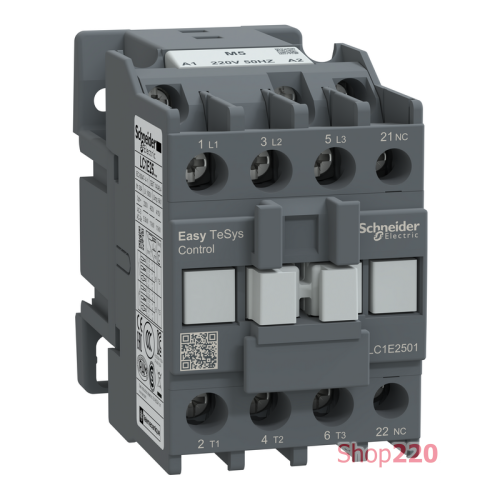 Контактор E 1НЗ 25А 400В AC3 220В 50Гц LC1E2501M5