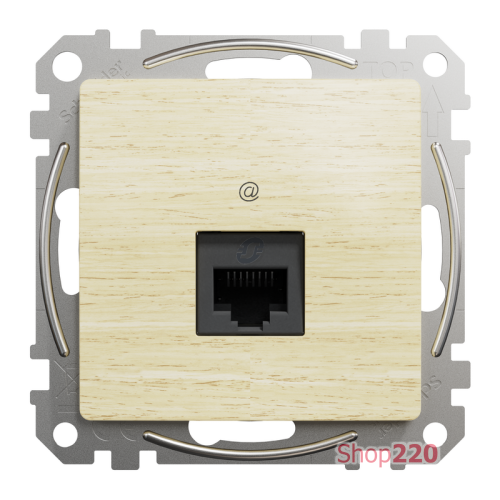 Компьютерная розетка RJ45 кат. 5е UTP, береза, Sedna Design SDD180451