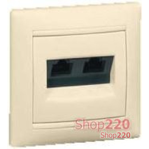Механизм розетки компьютерной RJ 45 cat.6 UTP + телефонной RJ 11, слоновая кость, 774180 Legrand Valena