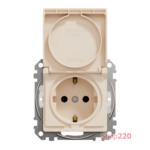 Розетка влагозащищенная IP44, бежевый, Sedna Design SDD212024