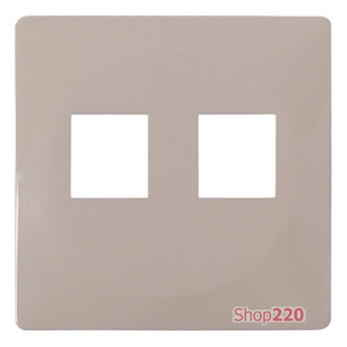 Панель к розетке двойной под Jack RJ12 или RJ45, слоновая кость, e.lux.16121L.pn.ivory Enext ins0040030