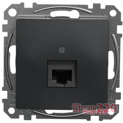 Компьютерная розетка RJ45 кат. 6 UTP, черный, Sedna Design SDD114461