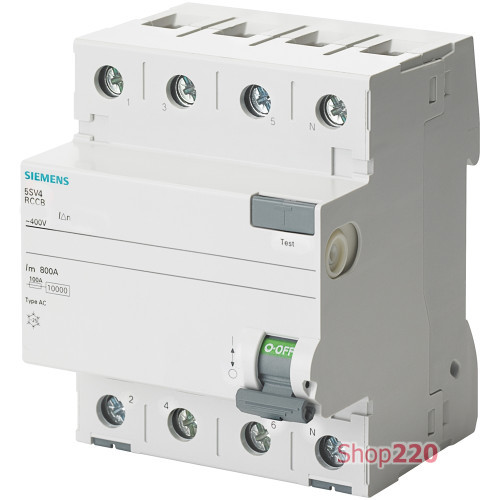 Устройство защитного отключения 40А, 30мА, 4 полюса, тип АС, Siemens 5SV4344-0