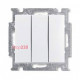 Выключатель 3-клавишный, белый, ABB 106/3/1 UC-94-507 Basic 55