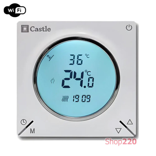 Терморегулятор для теплого пола Castle AC829H с функцией WI-FI (Белый)