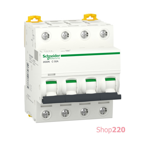 Автоматический выключатель 50А, 4 полюса, кривая C, IK60N Acti9 Schneider Electric A9K24450