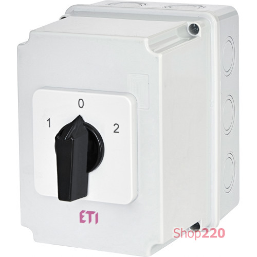 Переключатель 1-0-2 в корпусе, 40 А 3 фазы, IP65, CS 40 53 PN2 ETI 4773199