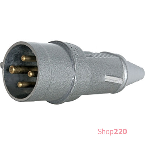 Силовая вилка переносная металлическая 3Р+Z, 400В, 32А, IP44, Tarel 3143-326