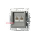 Розетка комп'ютерна RJ-45 подвійна, сталь, EPH4400162 Asfora Schneider