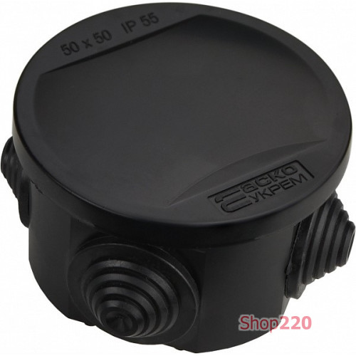 Распределительная коробка d=50мм, l=50мм, черный, UAtmo Jet Black A0150170036