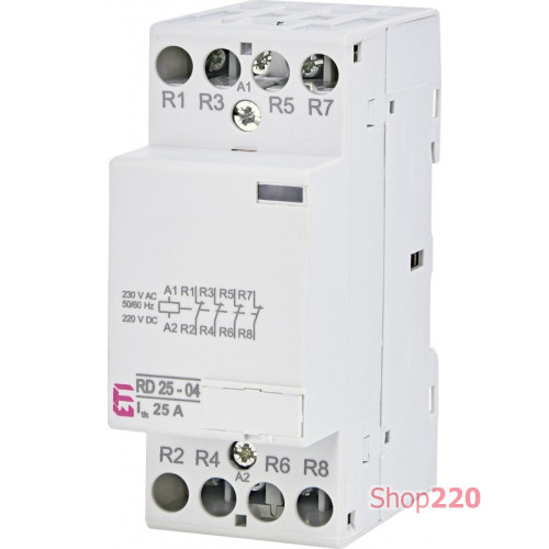 Контактор бесшумный 25А, 4НЗ, 220В AC/DC, RD 25-04 230V AC/DC ETI ETI 2464016