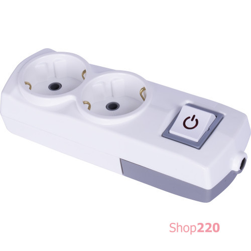 Колодка 2 гнезда, с заземлением, с выключателем, etes.2.zs Enext s042107