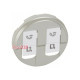 Панель компьютерной розетки RJ45 двойной, титан, 68552 Legrand Celiane