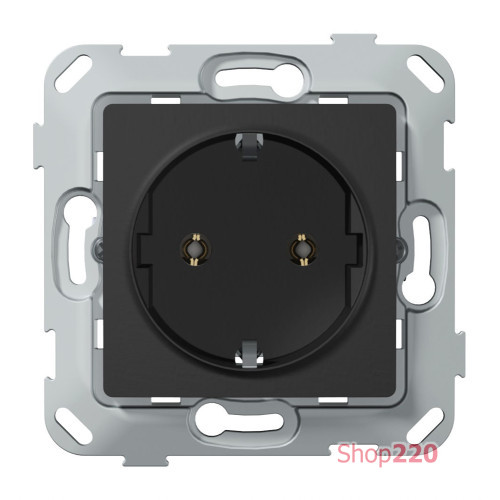 Розетка электрическая, антрацит soft-touch, PLK0511241 Plank Electrotechnic