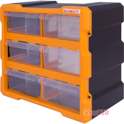 Органайзер пластиковый, 6-секционный 267х157х262мм, e.toolbox.pro.20 Enext t011020