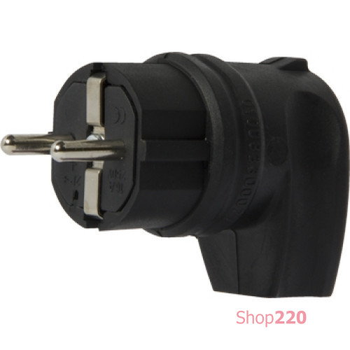 Вилка угловая каучуковая с заземлением, 16А, e.plug.rubber.angle.027.16 Enext s9100030