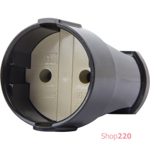 Розетка переносная без заземлением,10А черная, e.socket.001.10.black Enext p017002