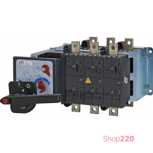 Переключатель нагрузки 1-0-2, 800A с выносной рукояткой, LA CO 3P 4/D ETI 4667005