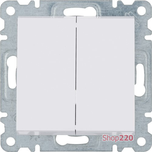 Выключатель двухклавишный, белый, Lumina-2 WL0040 Hager