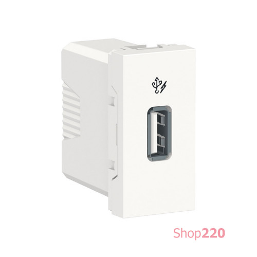 Розетка USB для зарядки, белый, 1 модуль, Unica New Schneider NU342818