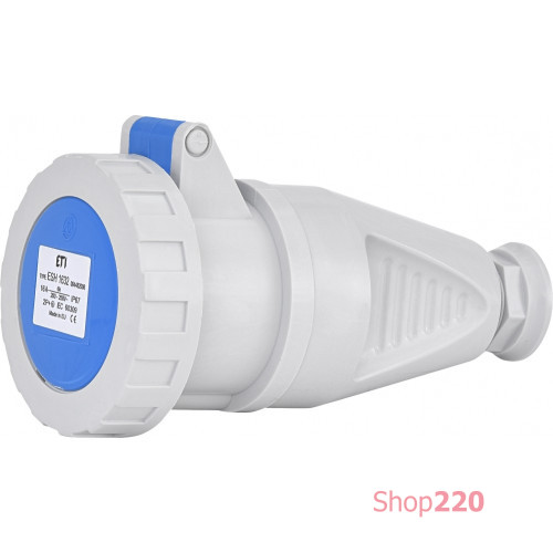 Силовая розетка 16А, 220В, 3 полюса, IP67, переносная, ESH-1632 ETI 4482006