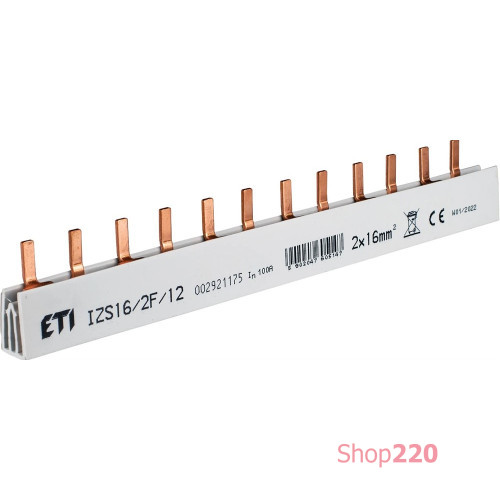 Гребенка двухполюсная, 12 модулей, штырь, IZS16/2F/12 ETI 2921175