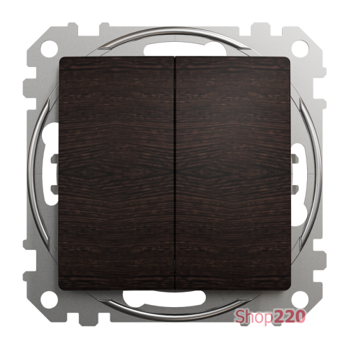 Выключатель 2 клавишный, венге, Sedna Design SDD181105