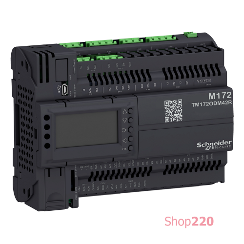 Контроллер M172 Opt. с дисплеем, 42 входа/выхода, 2 RS485 с изоляцией TM172ODM42R
