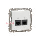 Компьютерная розетка двойная 2 х RJ45 кат. 5е UTP, белый, Sedna Design SDD111452