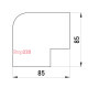 Плоский угол для короба 60х40мм, e.trunking.blend.angle.stand.60.40 Enext s3033008