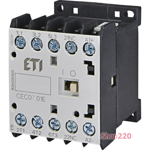 Контактор миниатюрный CEC 07.01 24V DC (7A; 3kW; AC3) ETI 4641101