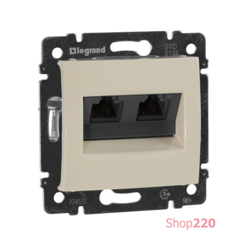 Розетка компьютерная RJ45 двойная, слоновая кость, 774131 Valena Legrand