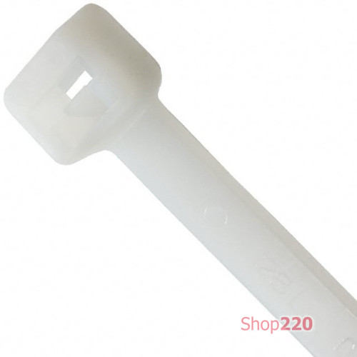 Стяжка с отверстием М3 201x4.8мм, белая (100шт/уп) PANDUIT PLC2S-S6-C