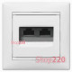 Розетка компьютерная RJ45 двойная, белый, 774231 Legrand Valena