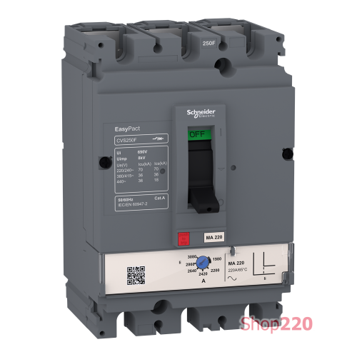 Автоматический выключатель 100А, 3 полюса, EasyPact CVS100F MA100 Schneider Electric LV510445