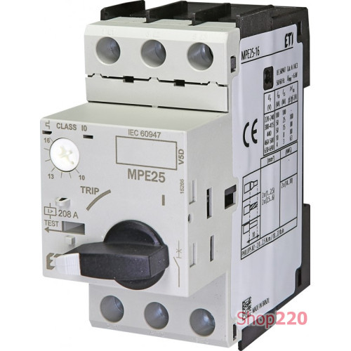 Автоматический выключатель защиты двигателя MPE25-16 ETI 4648011