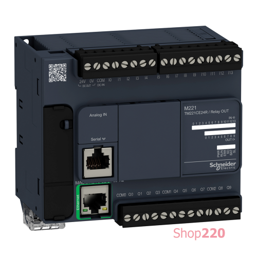 ПЛК M221 24 входов/выходов реле, 1 RS485, 1 Ethernet TM221CE24R