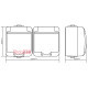 Розетка двойная накладная, белый/черная крышка, IP 54 Hermetics ETI 4668020