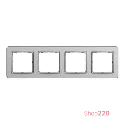 Рамка 4 поста, матовый алюминий, Sedna Design SDD370804