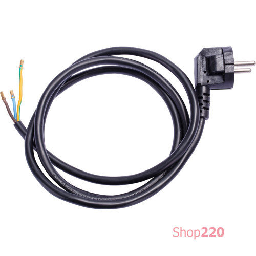 Шнур с вилкой 3х0,75, 1,2м, черный, e.wire.plug.black.0,75 ENEXT l020012