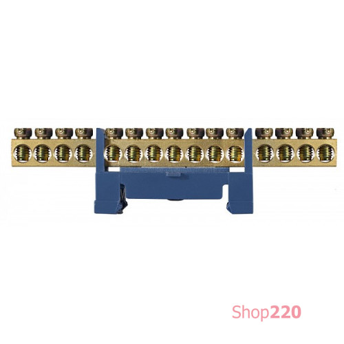 Нулевая шина 6х9 с изолятором на din-рейку 15 отв., BC-515 A0150120036