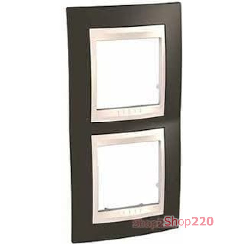 Рамка 2 поста вертикальная, какао, Unica MGU6.004V.571 Schneider