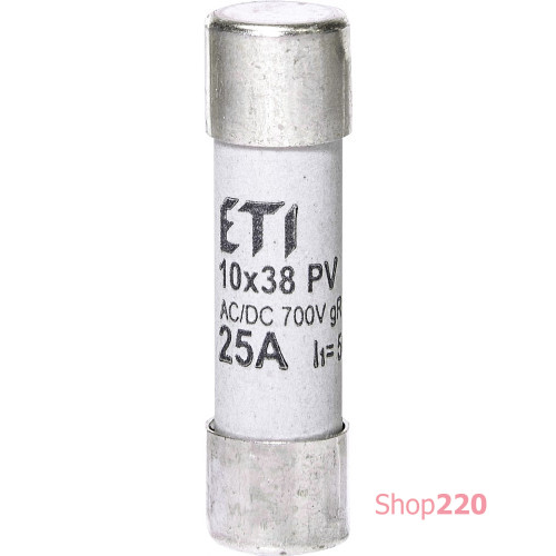 Сверхбыстрый предохранитель CH 10x38 gR 25A 700V (50kA AC) для защиты полупроводников ETI 2625025