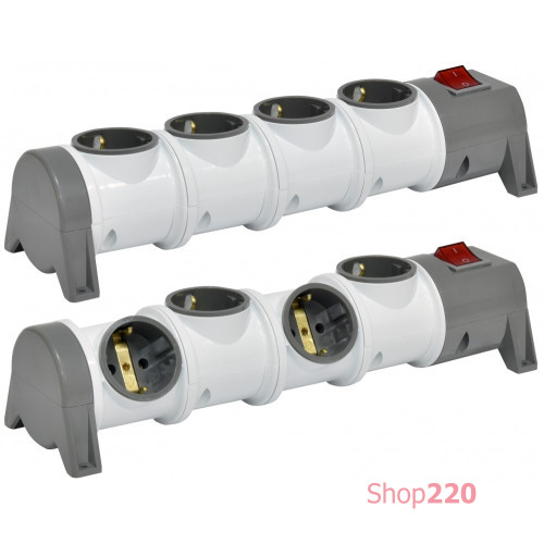 Блок для удлинителя 4-местный EC4-EMP (Schuko, пустой, 16A, 250V, 2P+PE) ETI 4481026